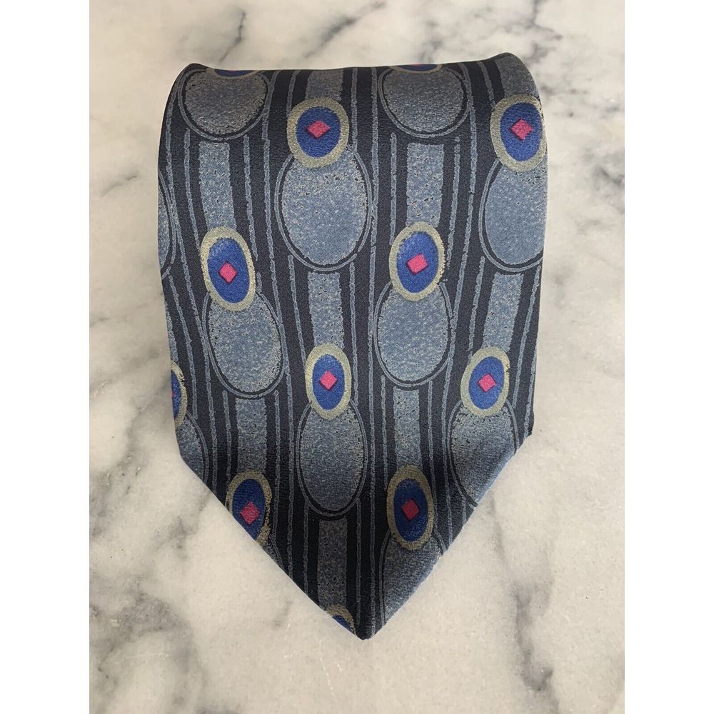 Henry Grethel 100% Silk Geometric Brocade Tie